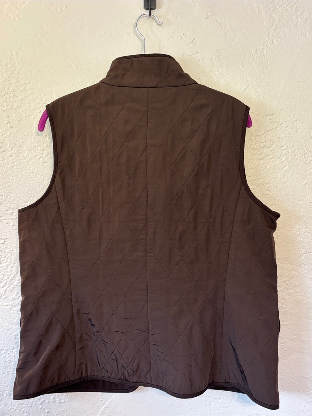 Talbots Quilted Brown Sleeveless Chocolate Brown Vest M - Picture 6 of 6